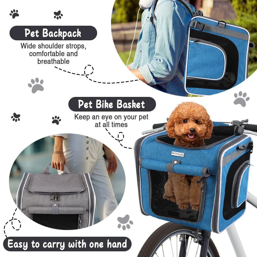Expandable Soft-Sided Pet Carrier with Four Access Openings