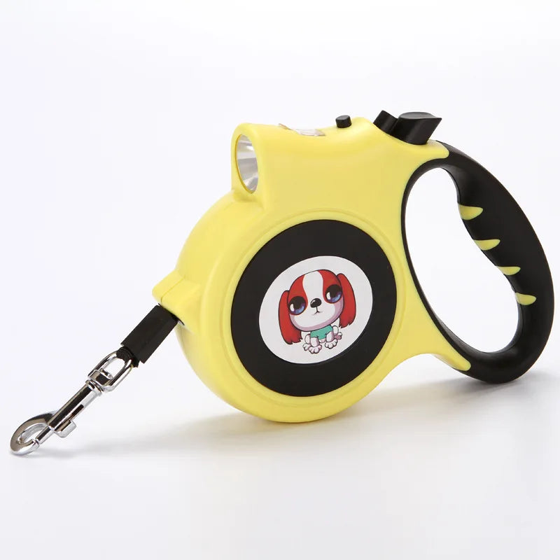 Retractable Dog Leash with Detachable LED Flashlight
