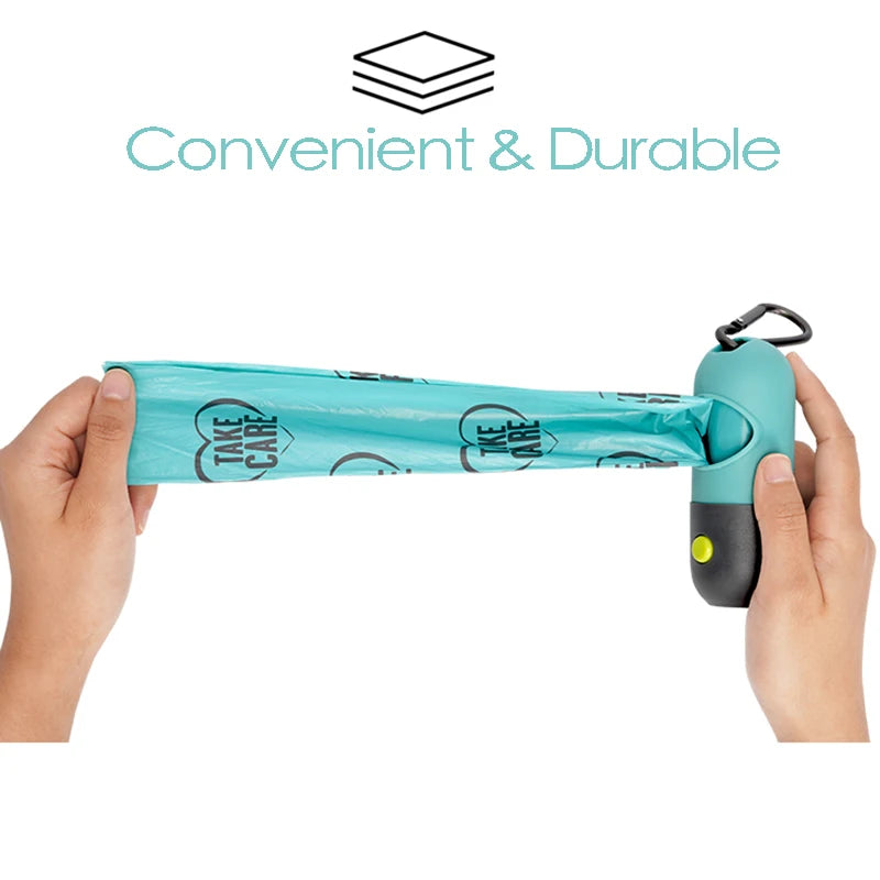 Dog Poop Bag Dispenser with LED Light & Waste Bag Holder