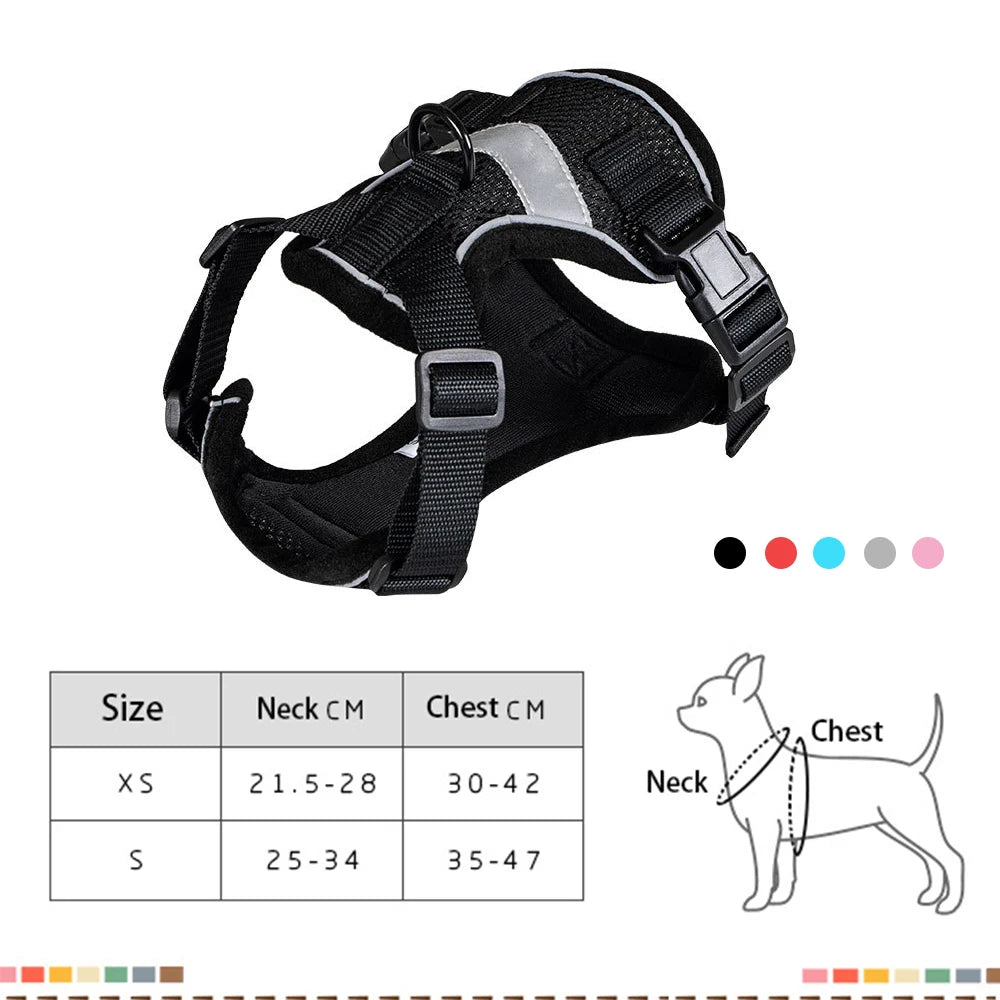 Breathable Escape-Proof Pet Harness Vest with Reflective Strips