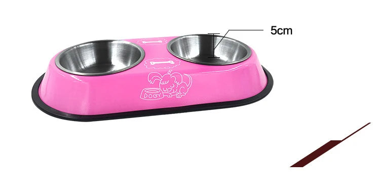 Stainless Steel Double Bowl Feeding Station for Dogs & Cats