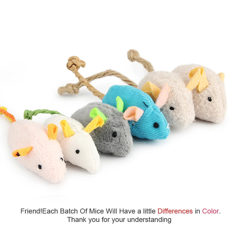 Catnip Plush Mouse Cat Toys – 6 Pack
