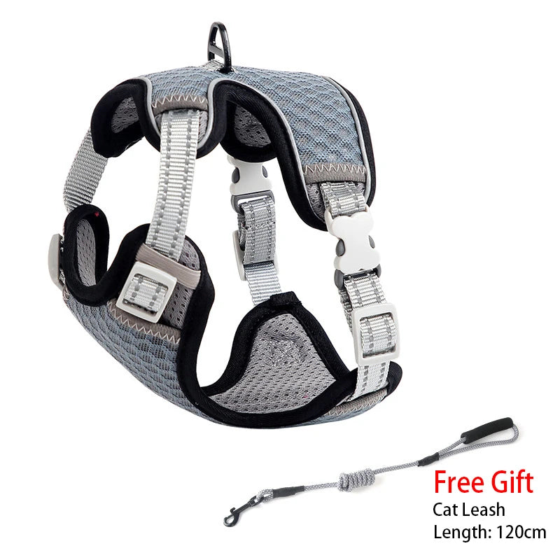 Reflective Mesh Harness Vest for Cats & Small Dogs