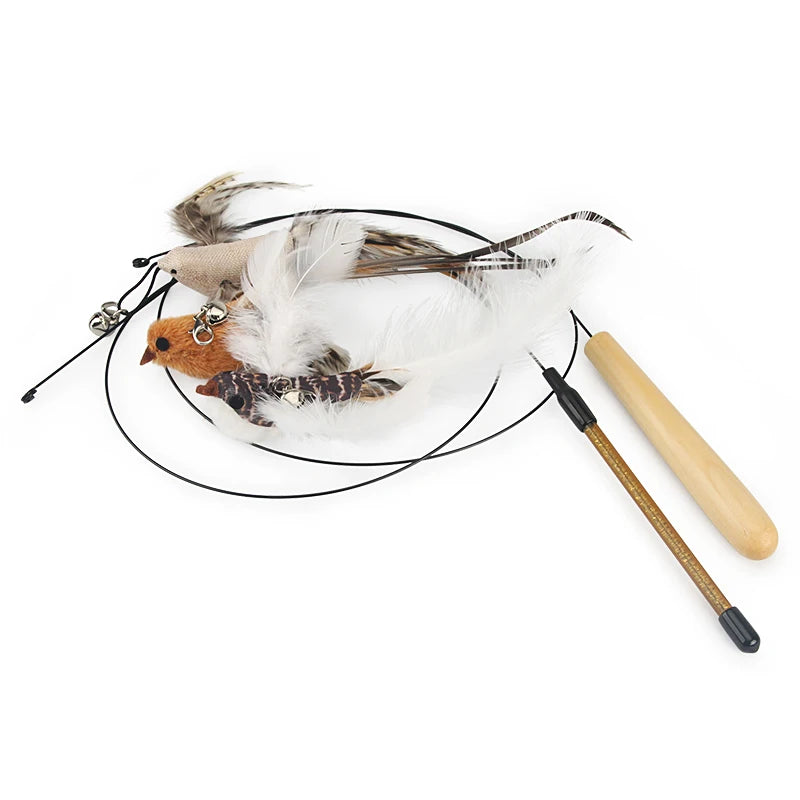Feather Bird Cat Teaser Toy Set (2 Pack)