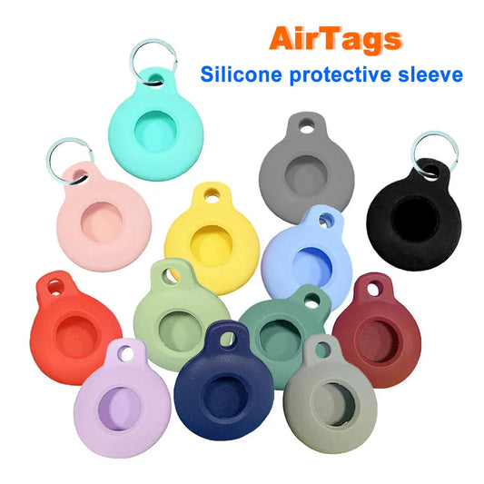 Silicone AirTag Case with Keychain — 16 Colours
