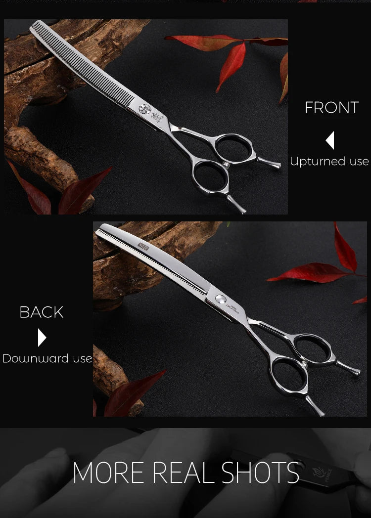 Fenice 7" Professional Left-Handed Dog Grooming Scissors – JP 440C Stainless Steel