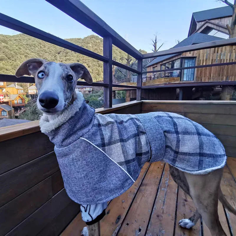 Plaid Fleece Winter Jacket for Medium & Large Dogs