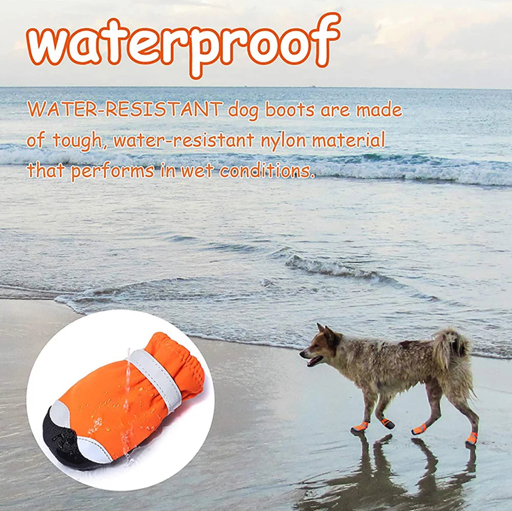 Waterproof Reflective Dog Boots with PVC Soles