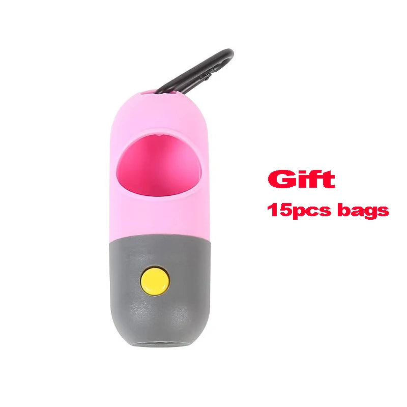 Dog Poop Bag Dispenser with LED Light & Waste Bag Holder