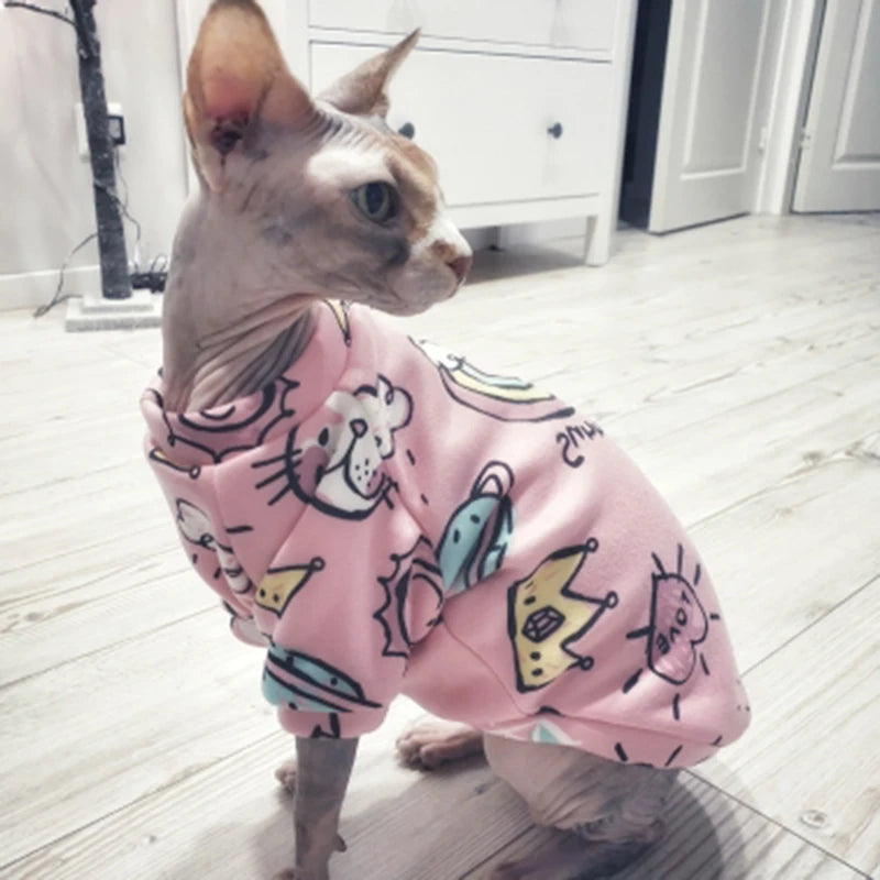 Printed Fleece Cat Jumper