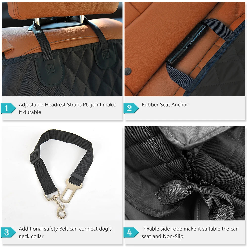 Waterproof Dog Car Seat Cover with Armrest Access — Travel Mattress & Protector