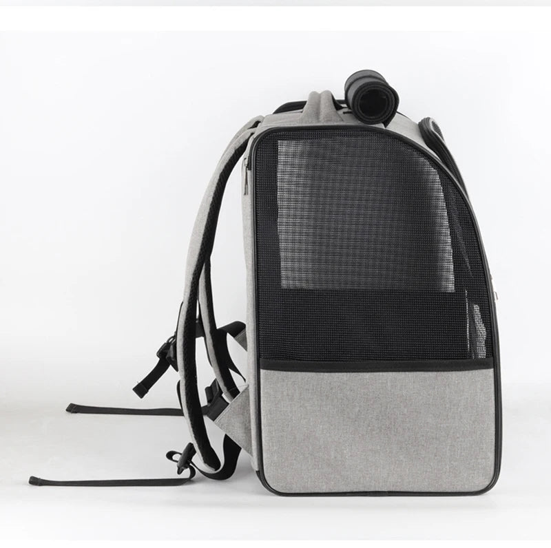 Foldable Breathable Pet Carrier Backpack – Shoulder Bag for Cats & Small Dogs