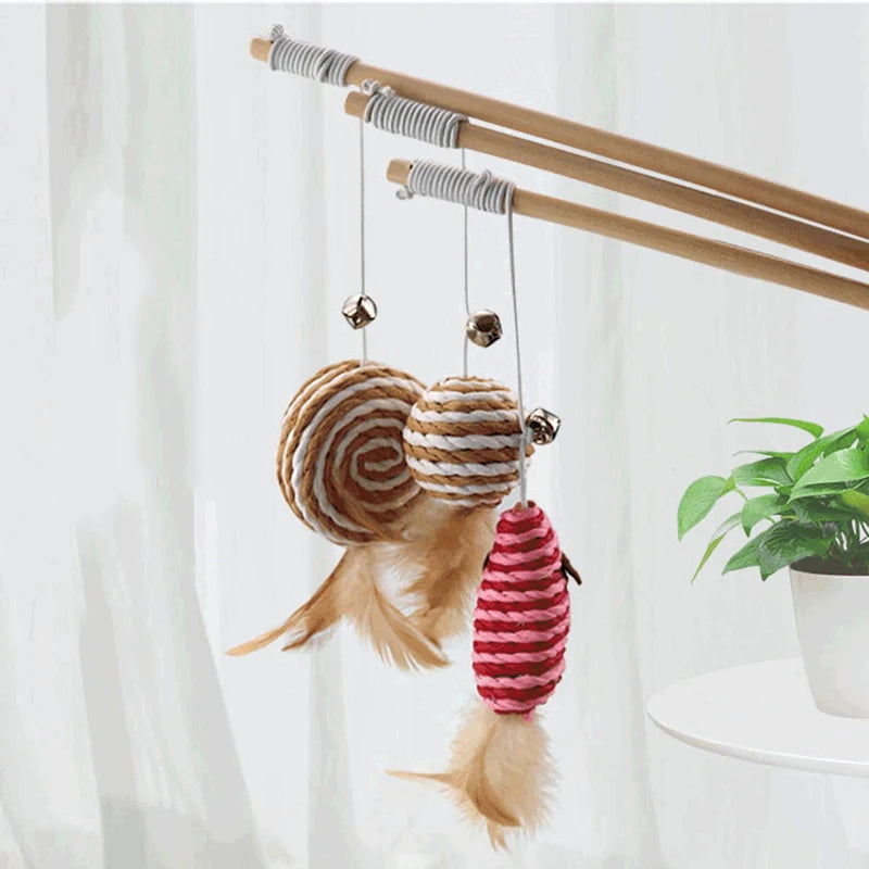 Feather Wand Cat Teaser Toy