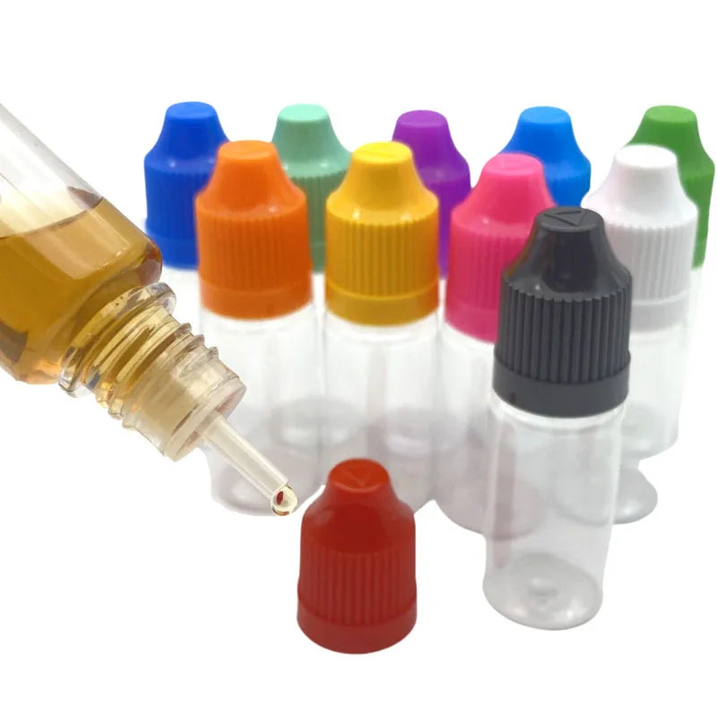 10ML Plastic Dropper Bottles - 100 Pack with Childproof Caps & Precision Tips