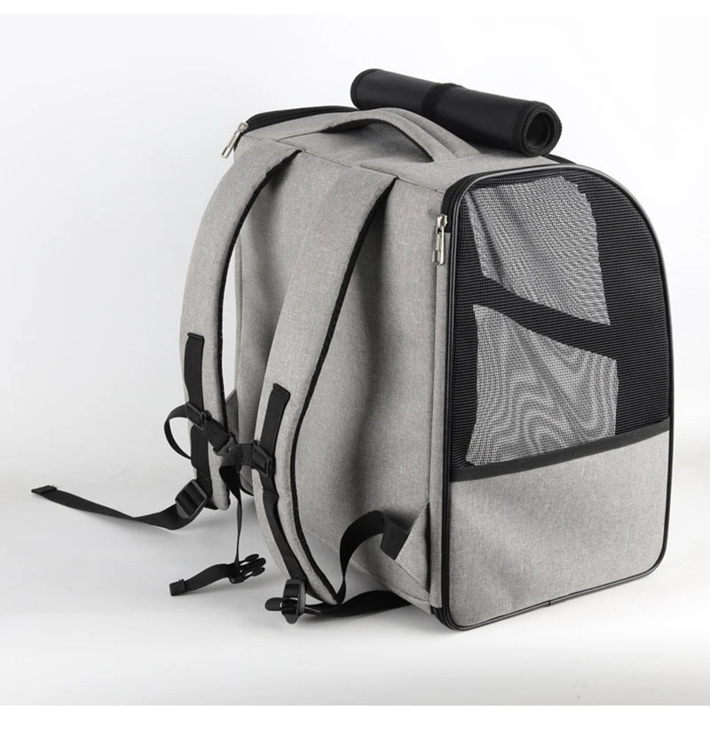 Foldable Breathable Pet Carrier Backpack – Shoulder Bag for Cats & Small Dogs