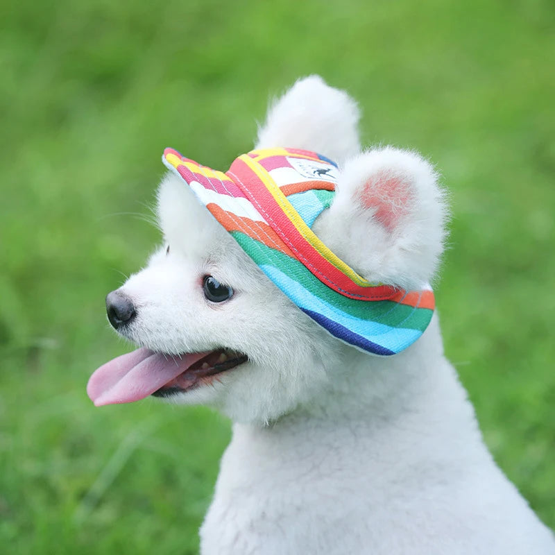 Breathable Sun Hat for Small Dogs & Cats | Mesh Canvas Cap