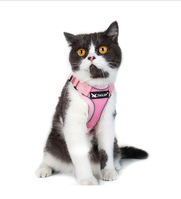 Breathable Escape-Proof Pet Harness Vest with Reflective Strips