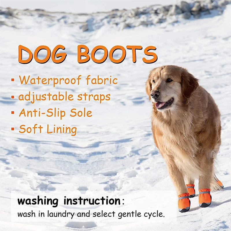 Waterproof Reflective Dog Boots with PVC Soles
