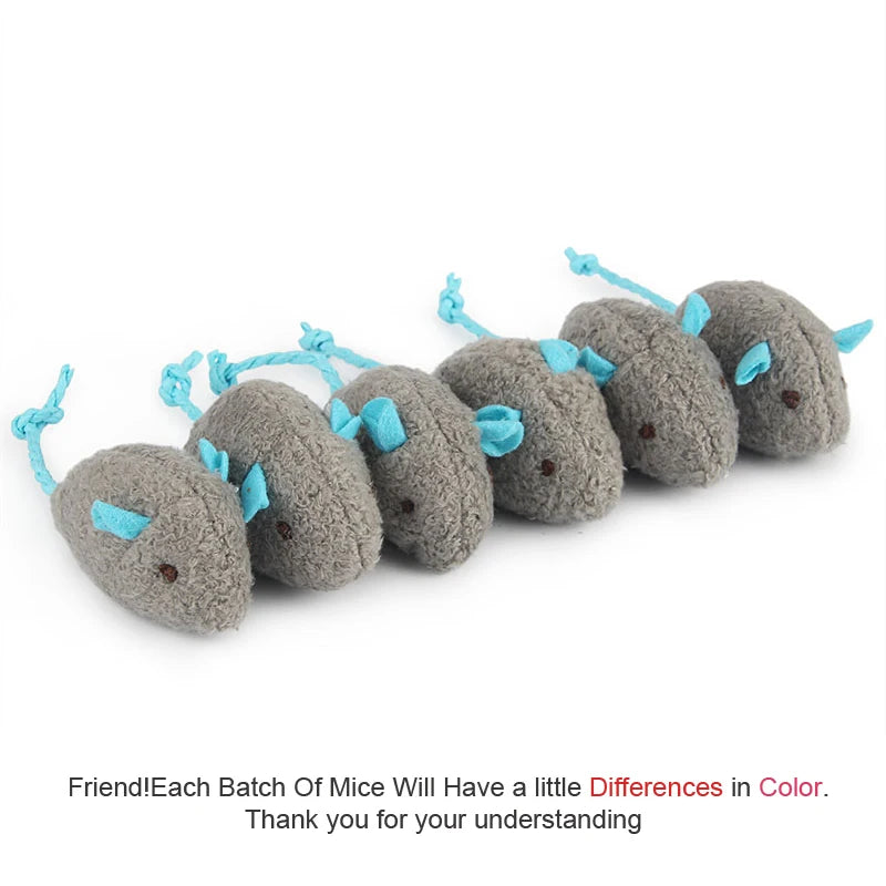 Catnip Plush Mouse Cat Toys – 6 Pack