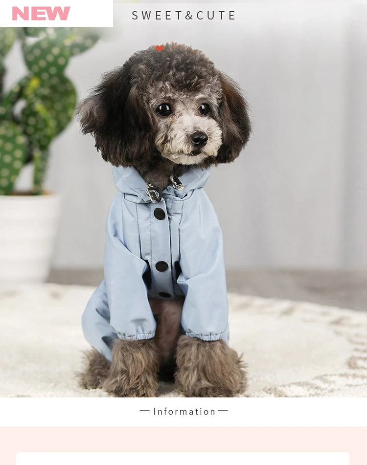 Reflective Waterproof Raincoat Jumpsuit for Dogs & Cats