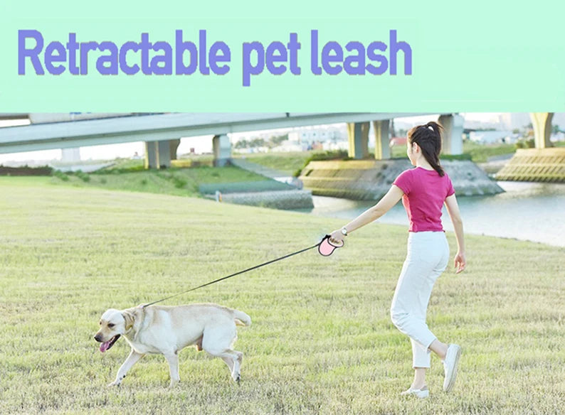 Retractable Nylon Dog Leash 3m & 5m for Small & Medium Dogs