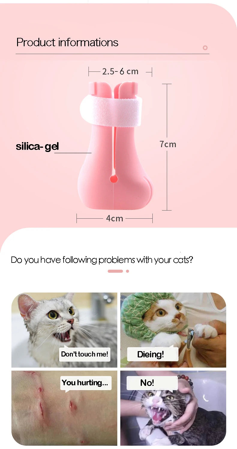 Anti-Scratch Silicone Paw Protector Boots for Cats – Set of 4