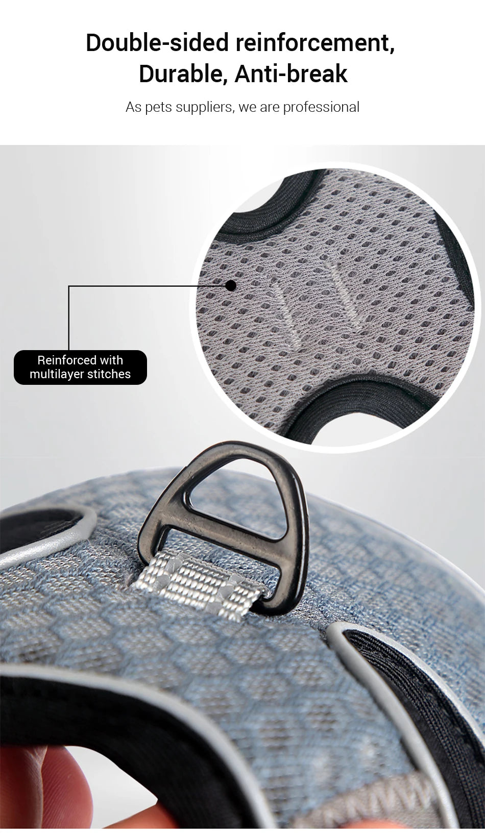 Reflective Mesh Harness Vest for Cats & Small Dogs