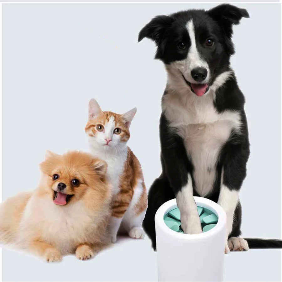 Portable Pet Paw Cleaner Cup with Soft Silicone Brush for Dogs & Cats