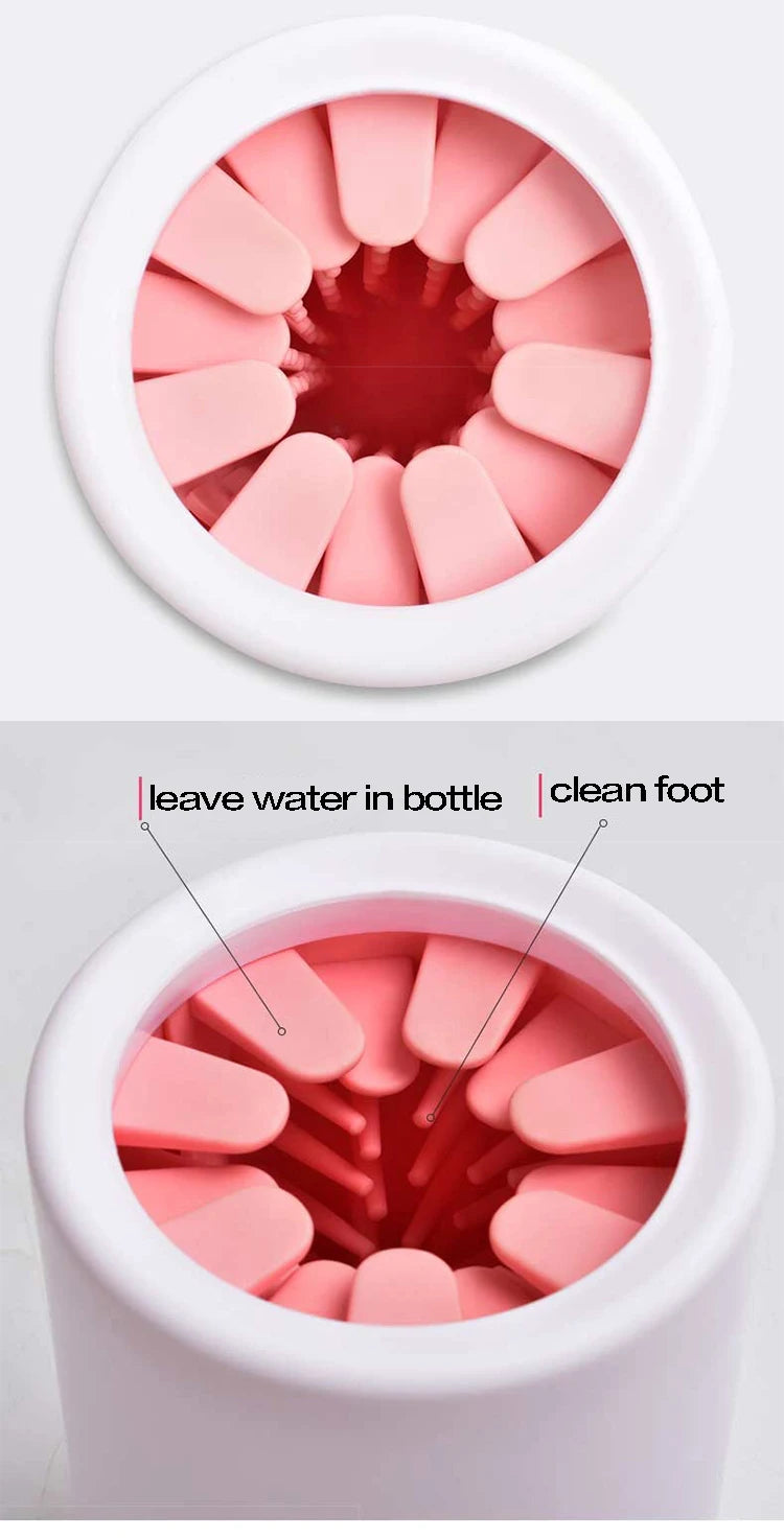 Portable Pet Paw Cleaner Cup with Soft Silicone Brush for Dogs & Cats
