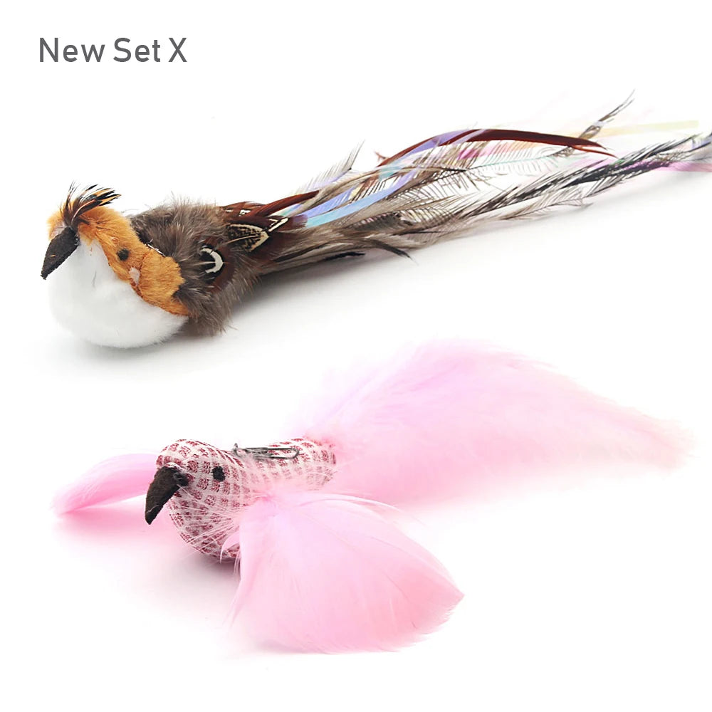 Feather Bird Cat Teaser Toy Set (2 Pack)