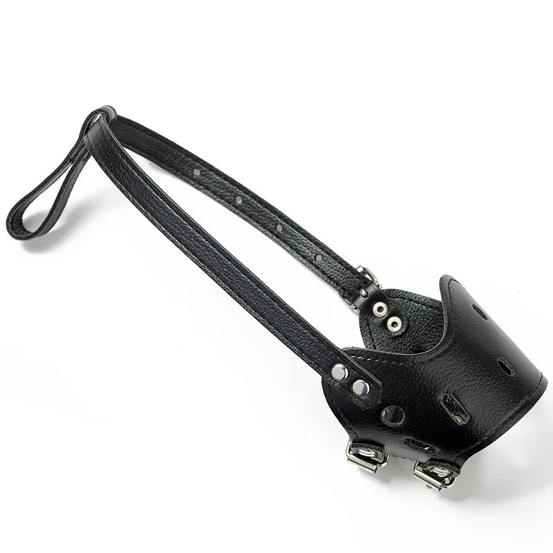 Adjustable Breathable Leather Dog Muzzle