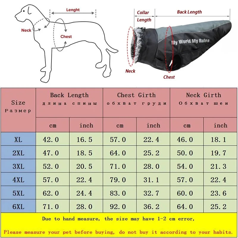 Waterproof Fleece Dog Jacket with Furry Collar & Reflective Trim