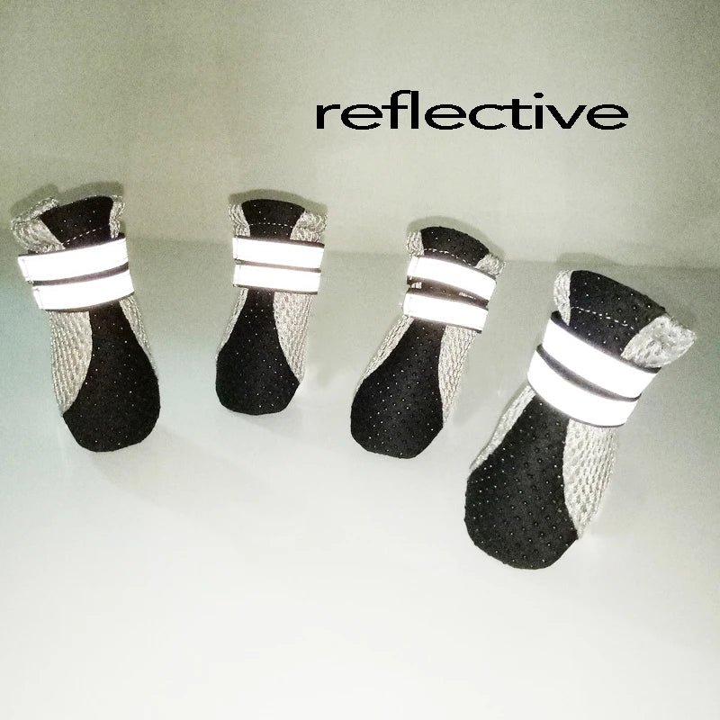 Breathable Reflective Dog Walking Boots – Set of 4