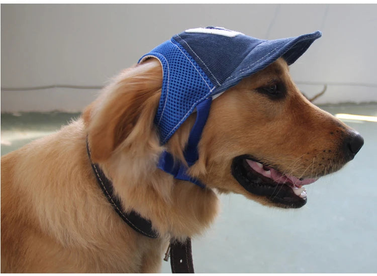 Breathable Dog Baseball Cap with Ear Holes