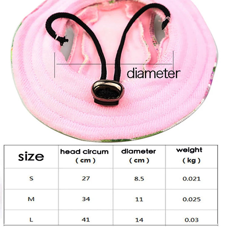 Breathable Sun Hat for Small Dogs & Cats | Mesh Canvas Cap