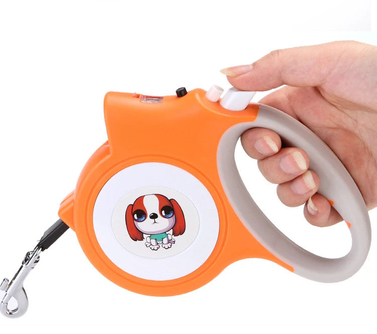 Retractable Dog Leash with Detachable LED Flashlight