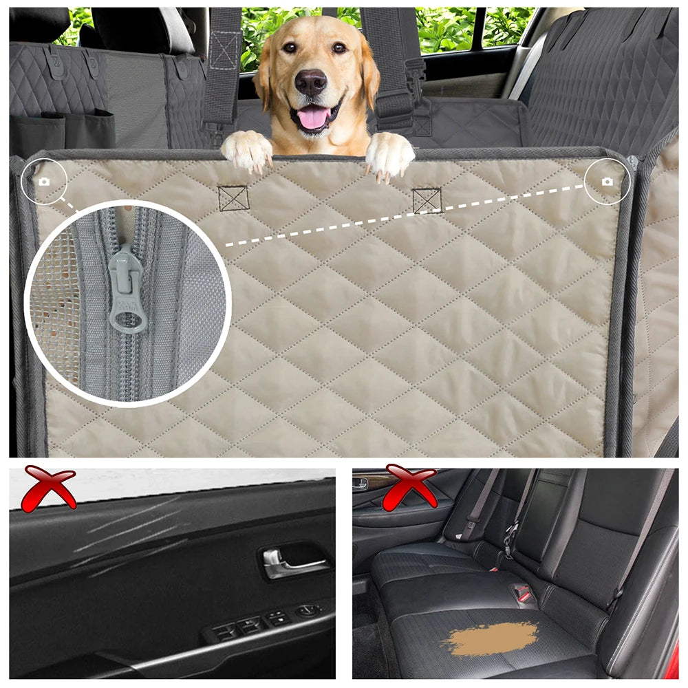 Waterproof Dog Car Seat Cover & Hammock | Rear Seat Protector