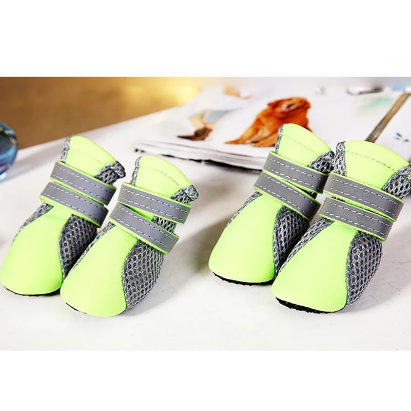 Breathable Reflective Dog Walking Boots – Set of 4