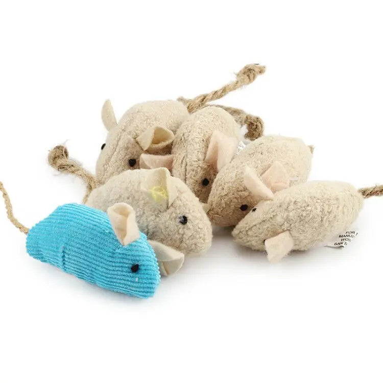 Catnip Plush Mouse Cat Toys – 6 Pack