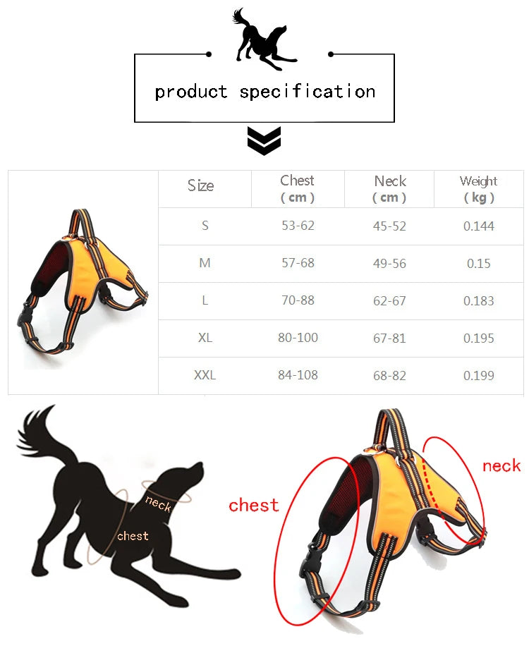 Adjustable Reflective Dog Harness Vest