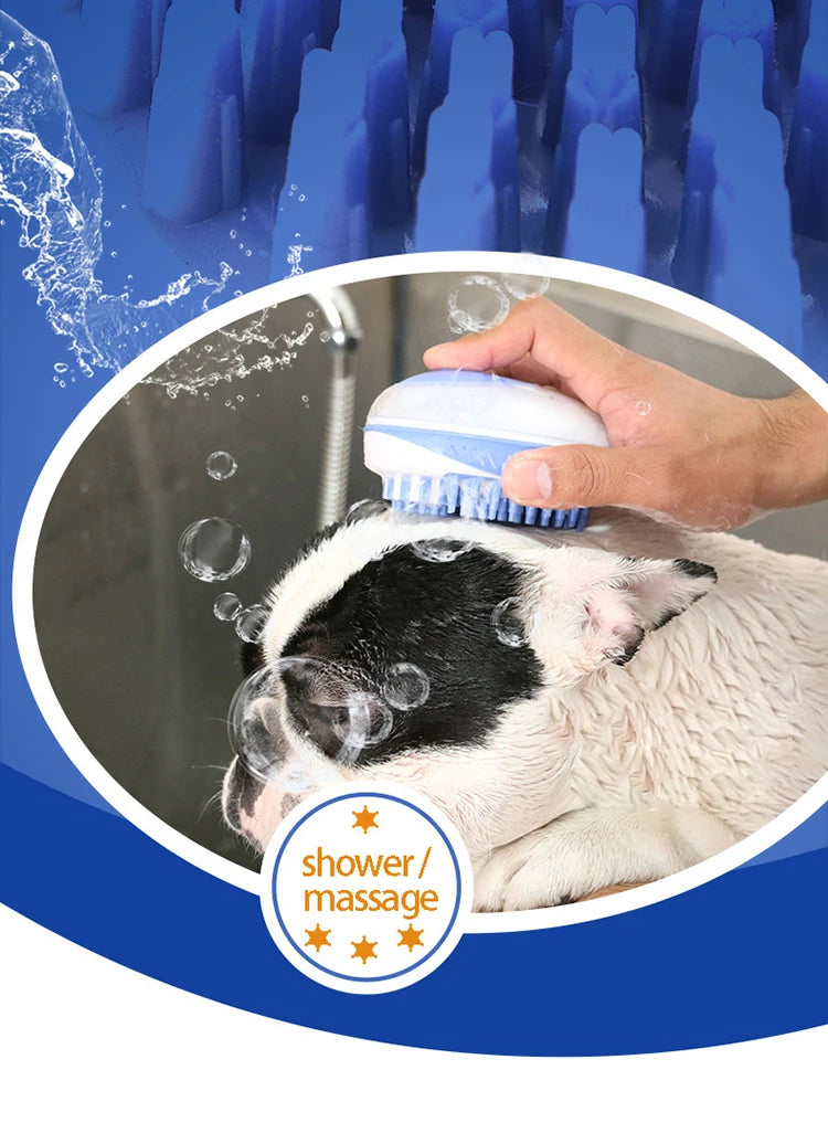 2-in-1 Silicone Pet Bath Brush & Massage Comb