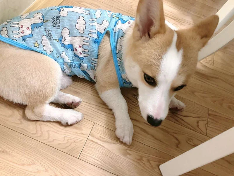 Sun Protection Clothing for Cats Summer Pet Vest Ultra-thin Breathable Cute Print Kitten Puppy Rabbit Clothes Pajamas Ropa Gato