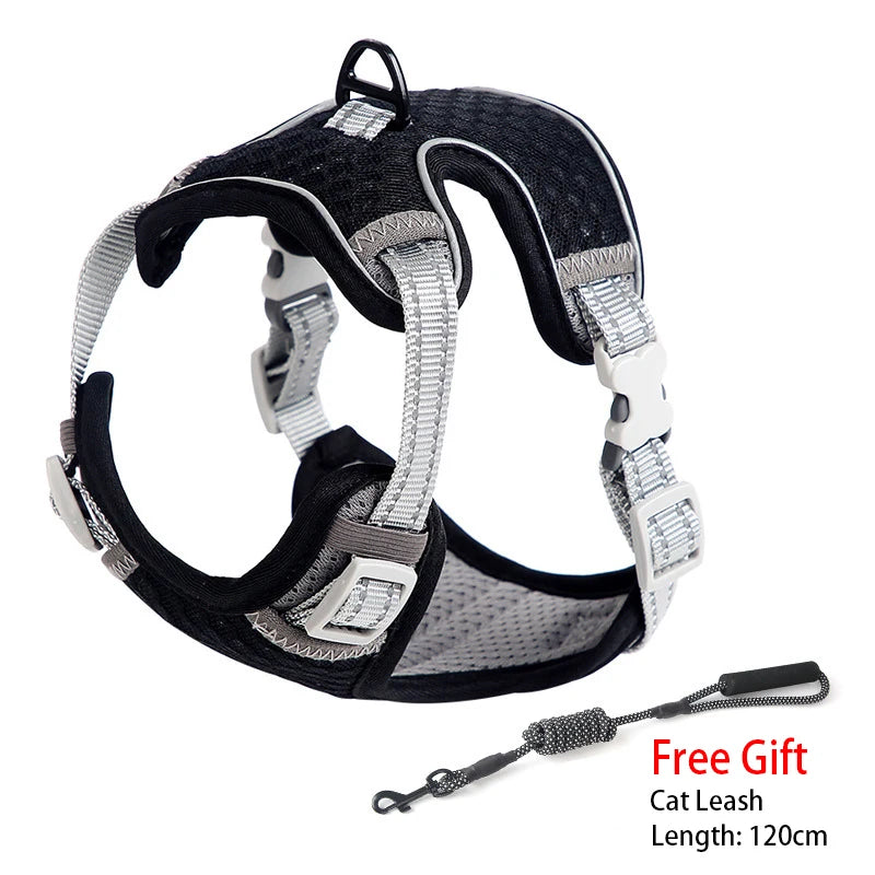 Reflective Mesh Harness Vest for Cats & Small Dogs