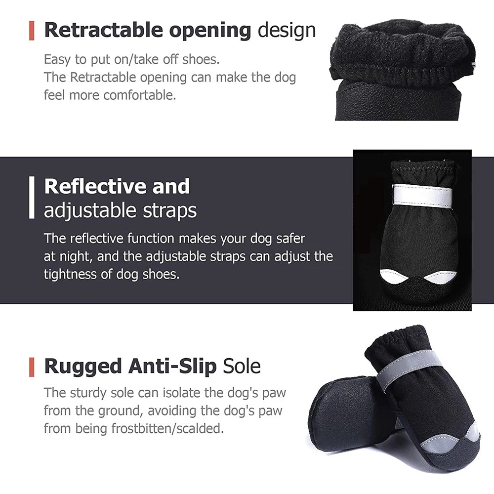 Waterproof Reflective Dog Boots with PVC Soles
