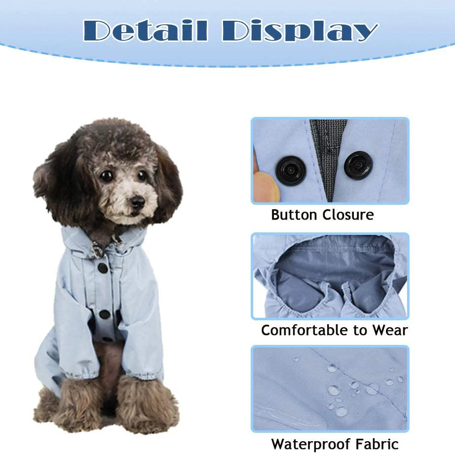 Reflective Waterproof Raincoat Jumpsuit for Dogs & Cats