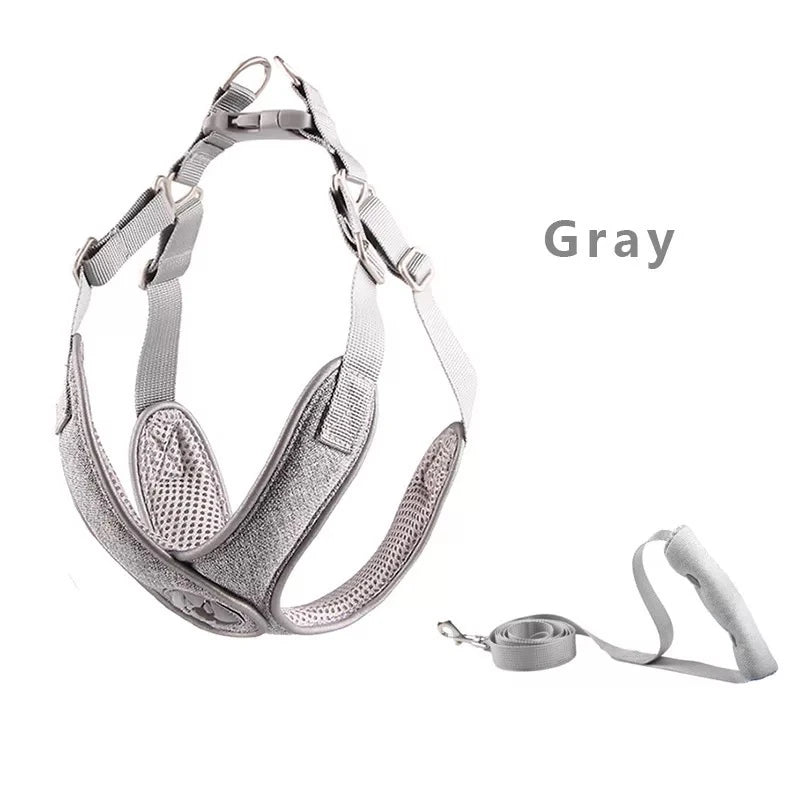 Reflective Mesh Dog Harness & Leash Set for Small & Medium Dogs