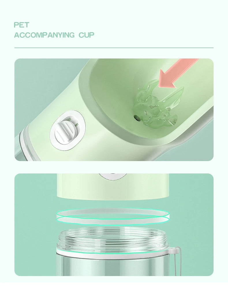 2-in-1 Pet Travel Water Bottle & Food Dispenser