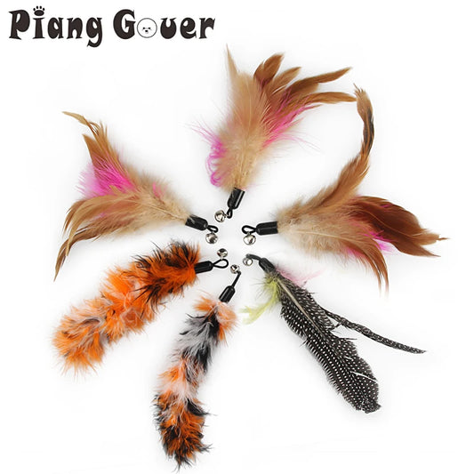 Feather Cat Teaser Stick Replacement Heads (5 Pack)