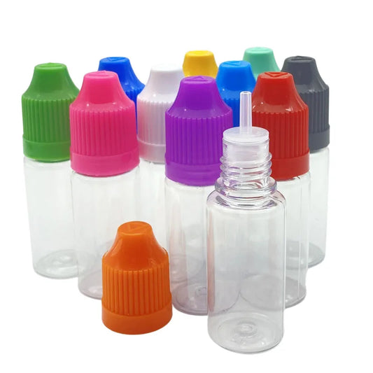 10ML Plastic Dropper Bottles - 100 Pack with Childproof Caps & Precision Tips