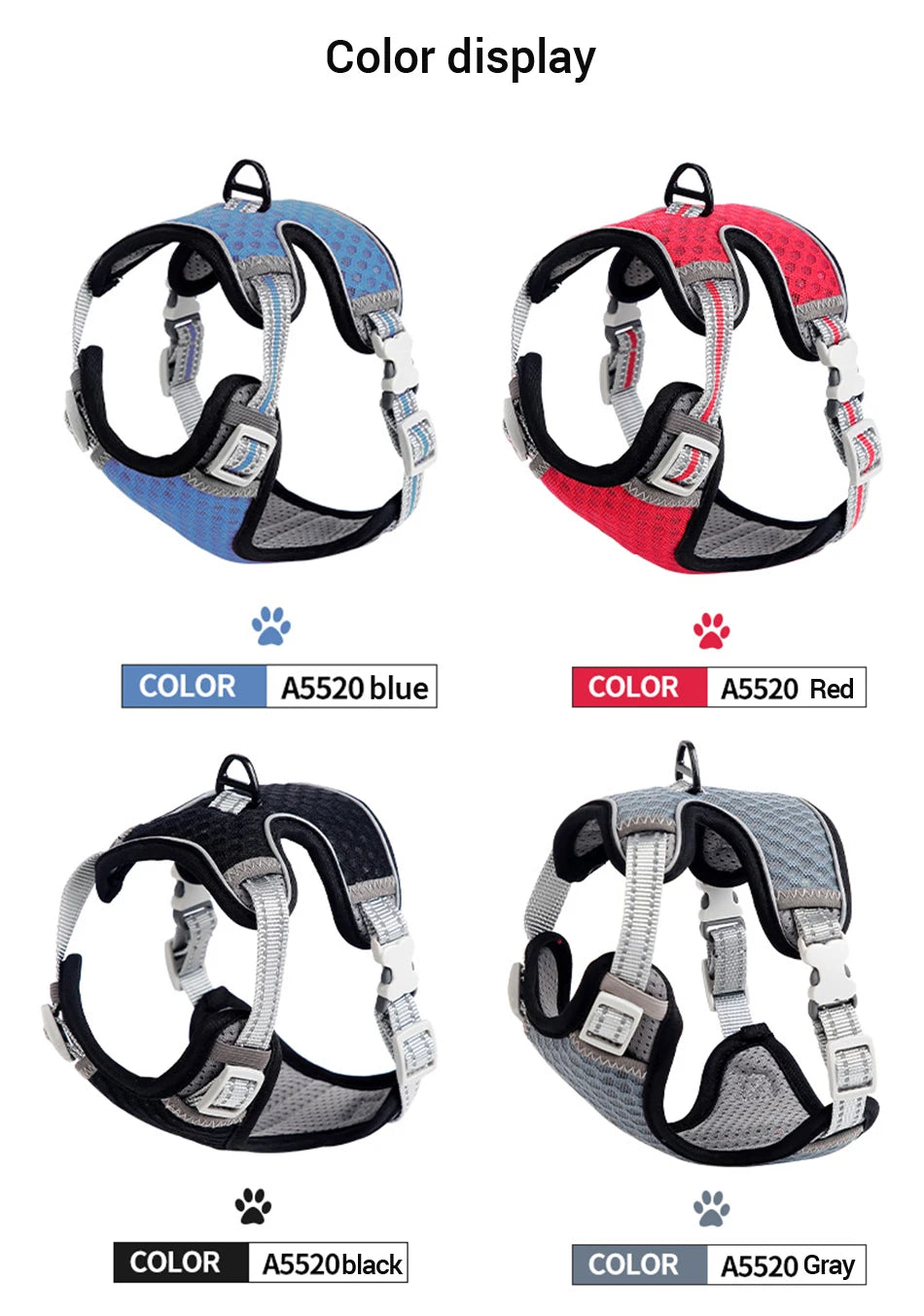 Reflective Mesh Harness Vest for Cats & Small Dogs